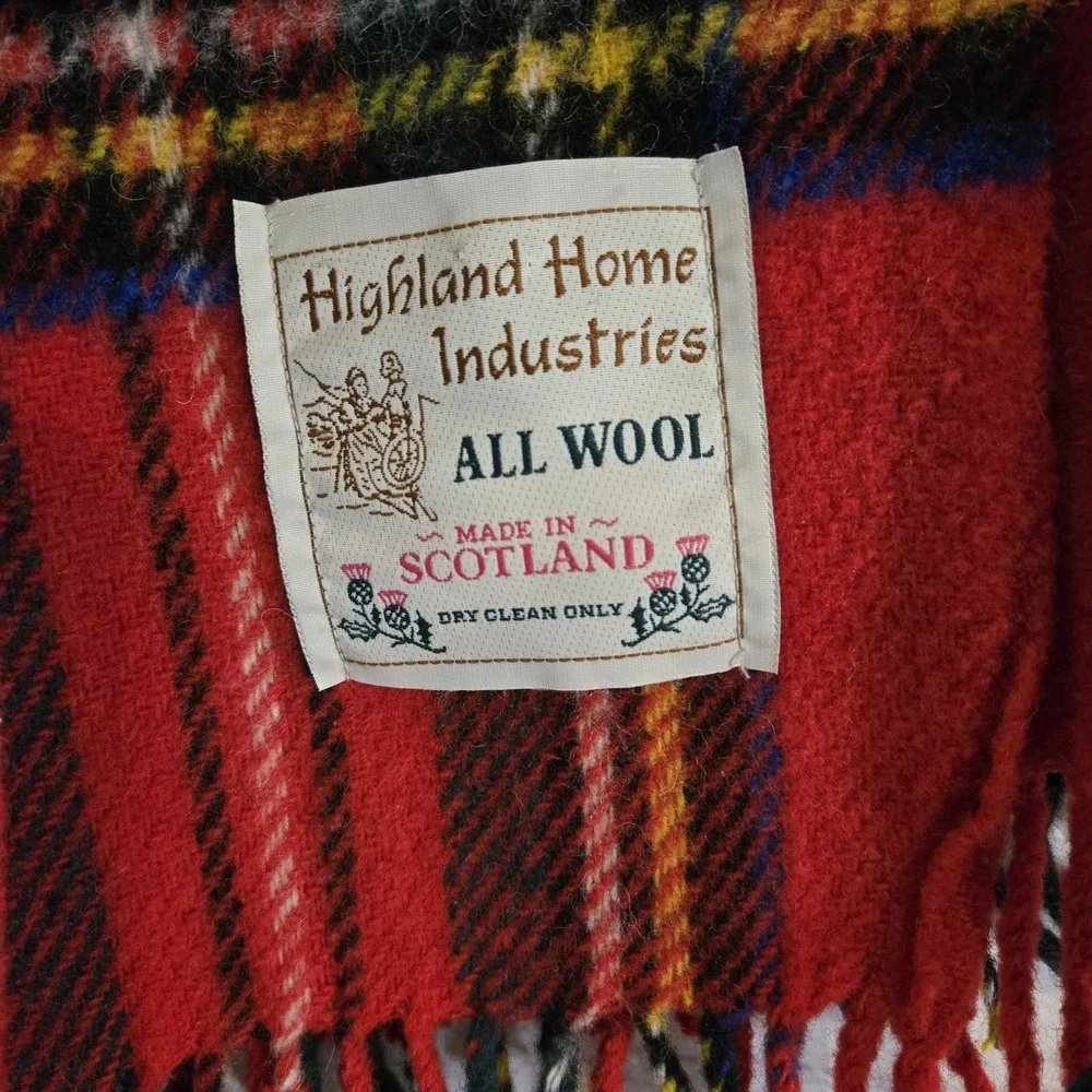 VGT Highland Homes Industries Wool Tartan Plaid 62x57 Made In Scotland Throw